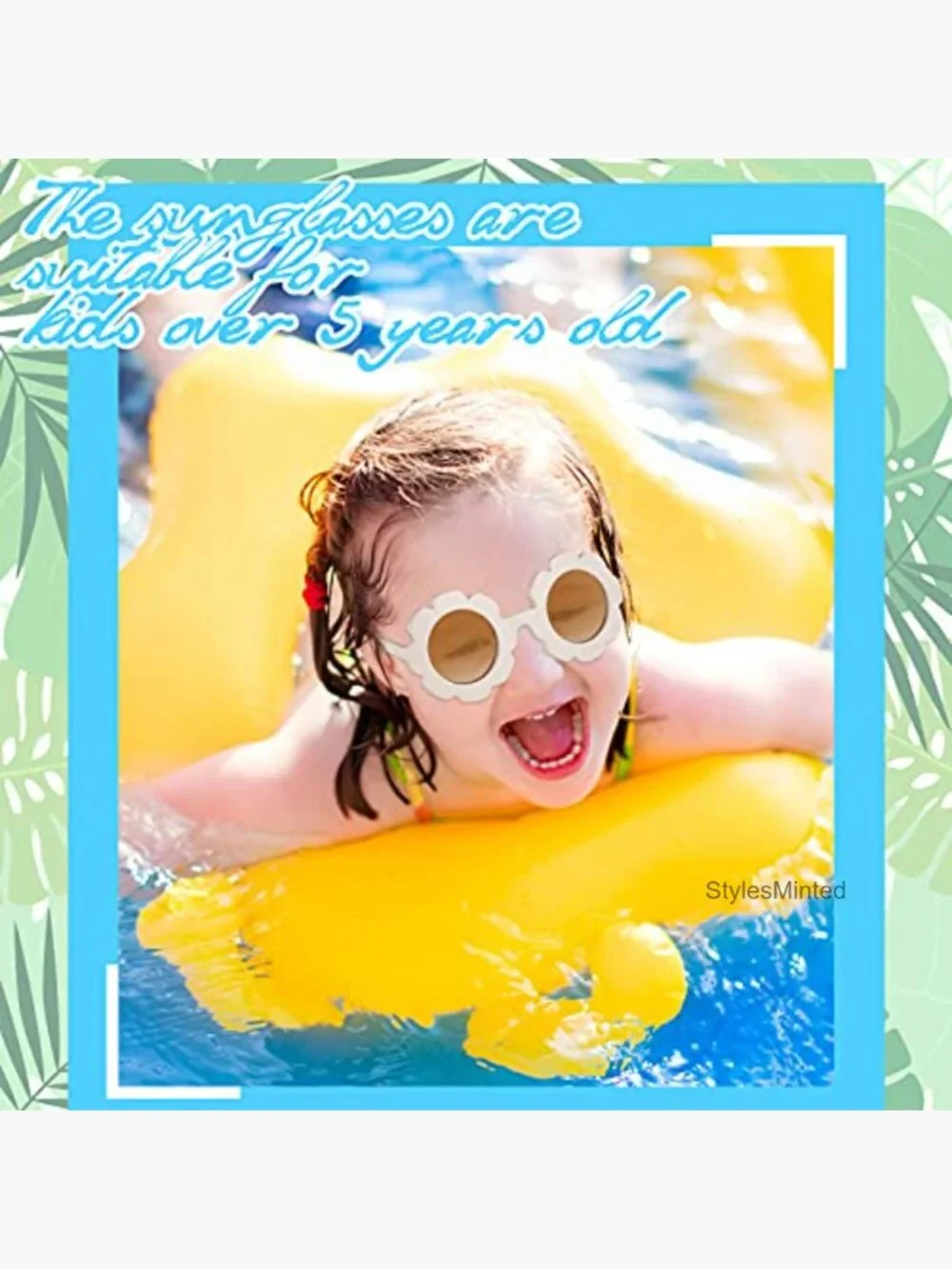 6 Pack Kids Round Flower Sunglasses Girls Daisy Glasses UV Protection Beach